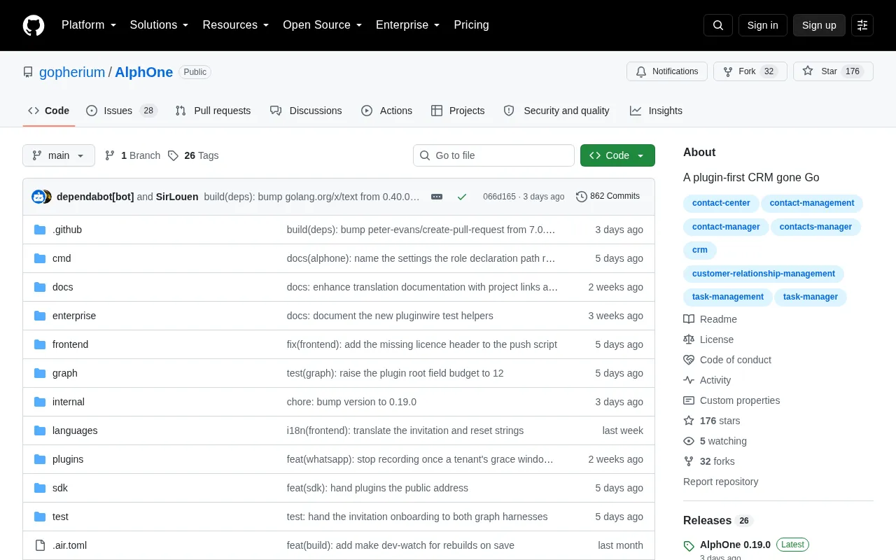 Homepage of AlphOne