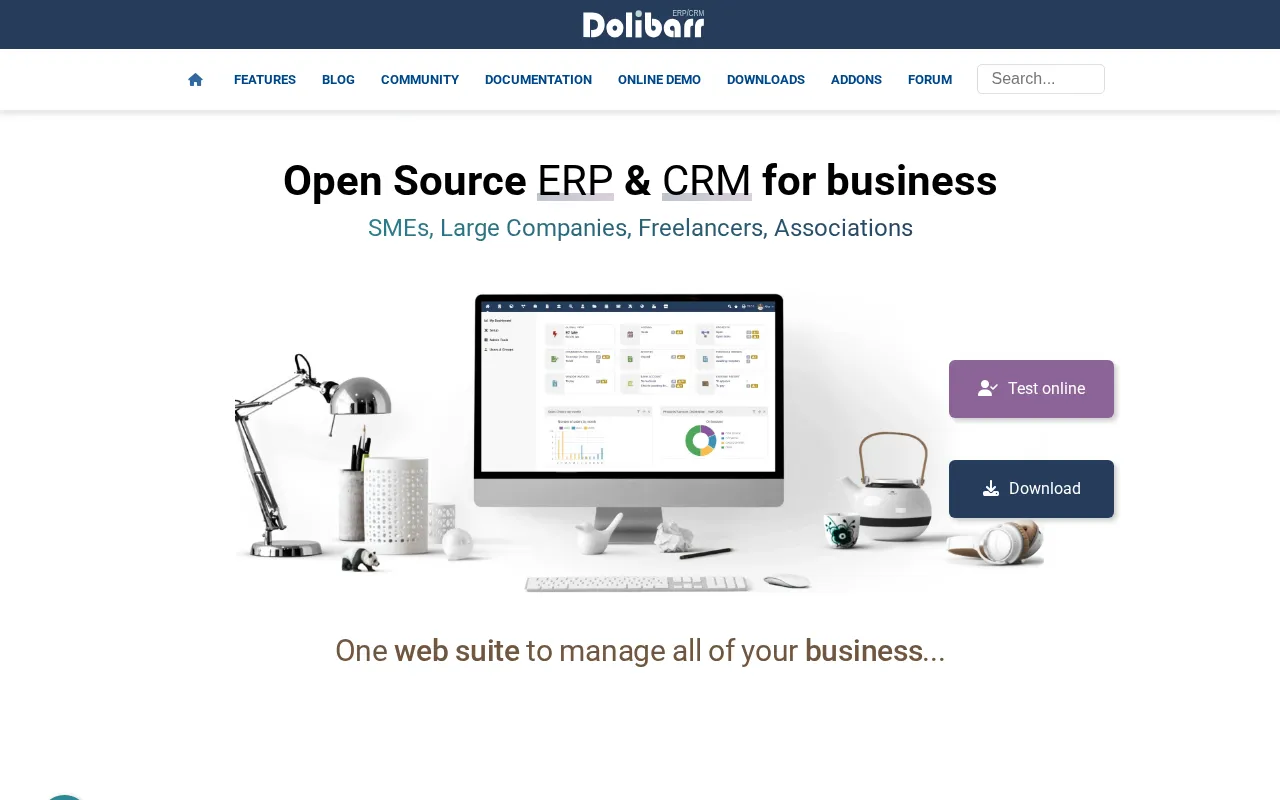 Homepage of Dolibarr ERP/CRM
