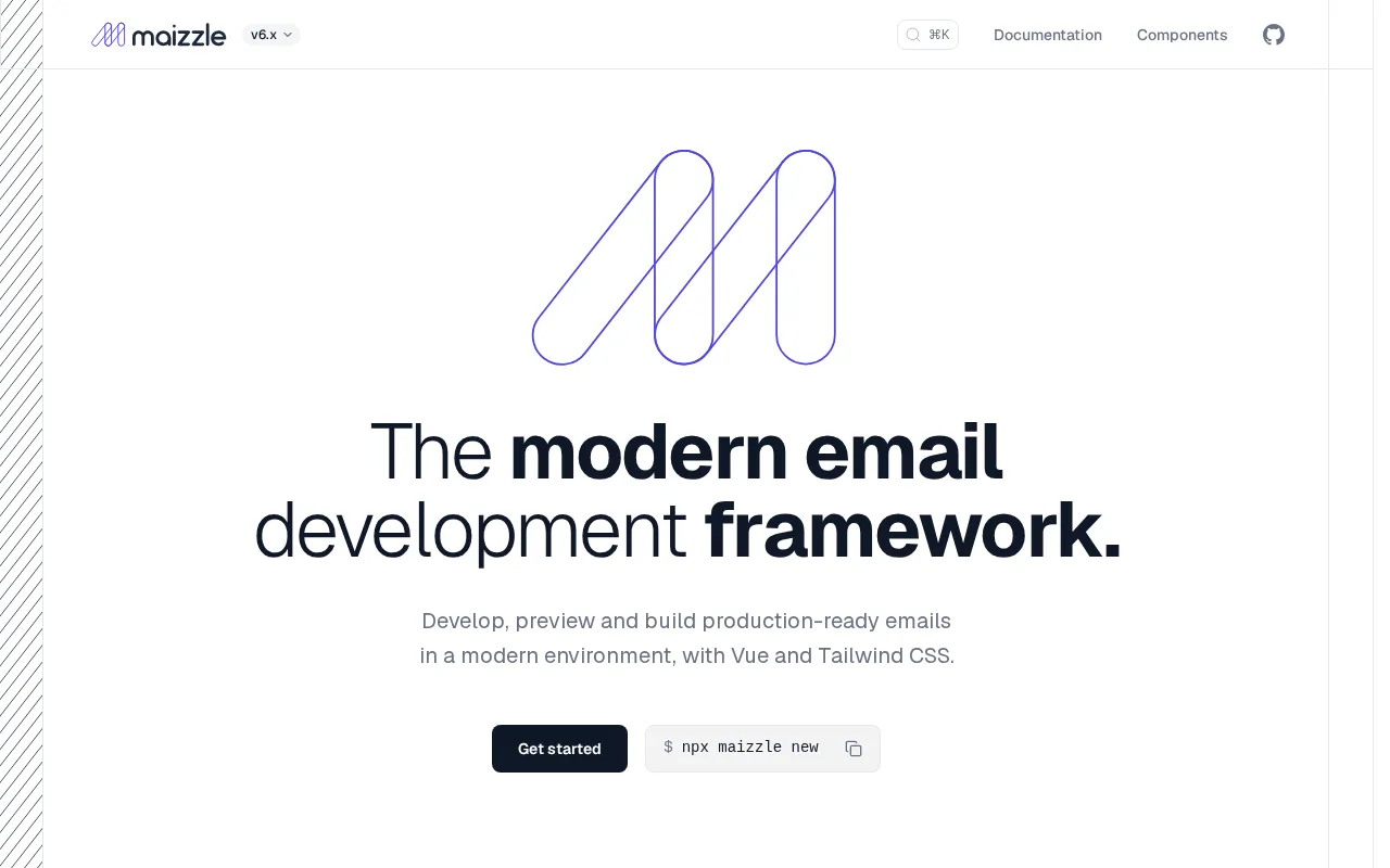 Homepage of Maizzle