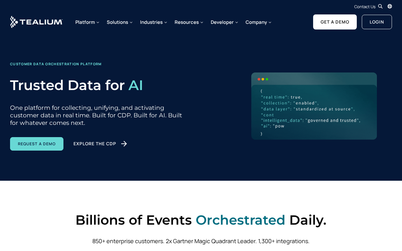 Screenshot of the Tealium homepage
