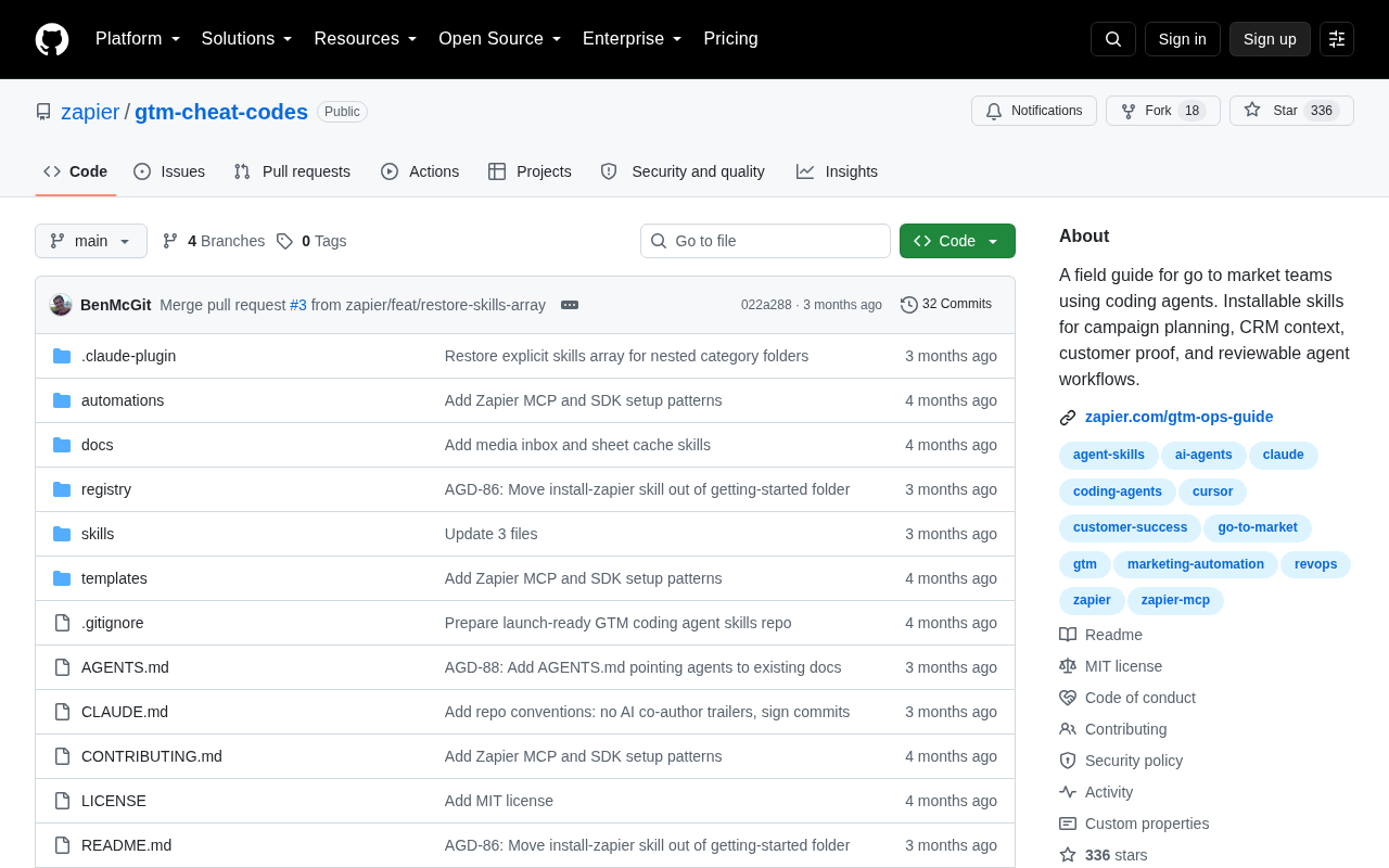 Screenshot of the Zapier homepage